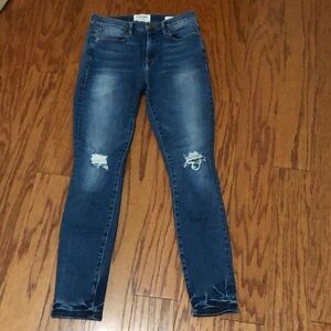 Frame Denim Le High Skinny Size 27 Blue Jeans Distress Jean Stretch High Rise